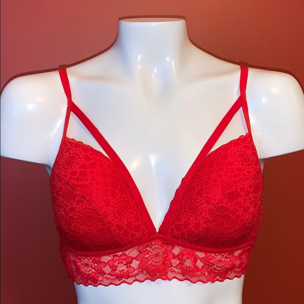 Pink Victoria’s Secret Red Lace Bralette